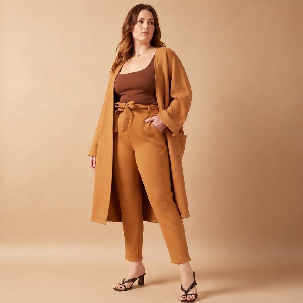 Leze The Label MIRA CARDICOAT Modal ALMOND XXL Minimalist Comfort Lounge